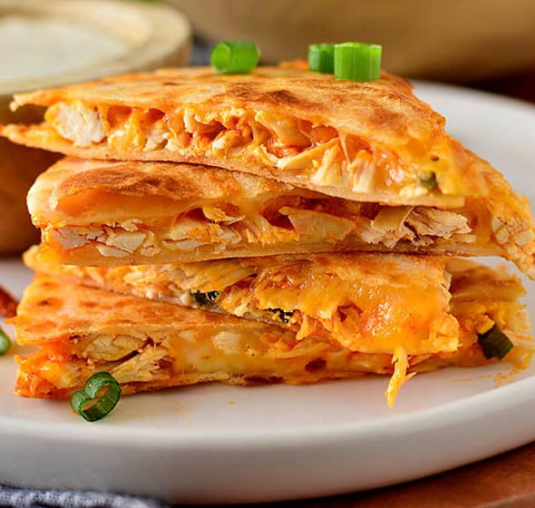 Rotisserie Chicken Buffalo Quesadillas: Gooey Cheese & Crispy Tortilla Magic